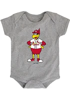 Outer Stuff Fredbird St Louis Cardinals Baby Grey Mascot Short Sleeve One Piece