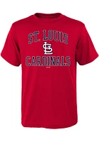 St Louis Cardinals Youth Red #1 Design Short Sleeve T-Shirt