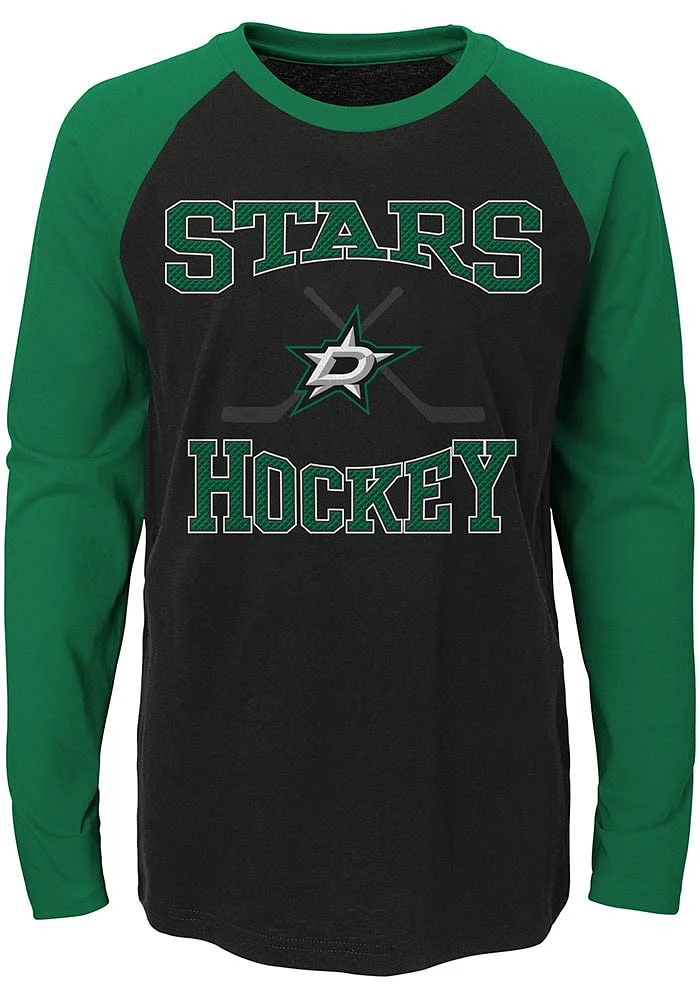 Dallas Stars Youth Black Morning Skate Long Sleeve Fashion T-Shirt