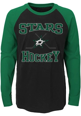 Dallas Stars Youth Black Morning Skate Long Sleeve Fashion T-Shirt