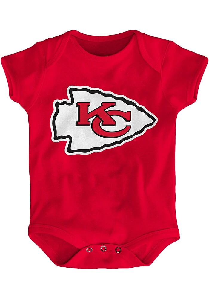Kansas City Chiefs Baby Red Primary One Short Sleeve Piece