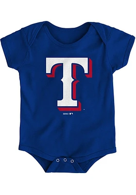 Texas Rangers Baby Blue Secondary Short Sleeve One Piece