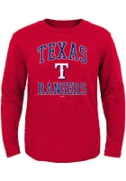 Texas Rangers Toddler Red #1 Design Long Sleeve T-Shirt