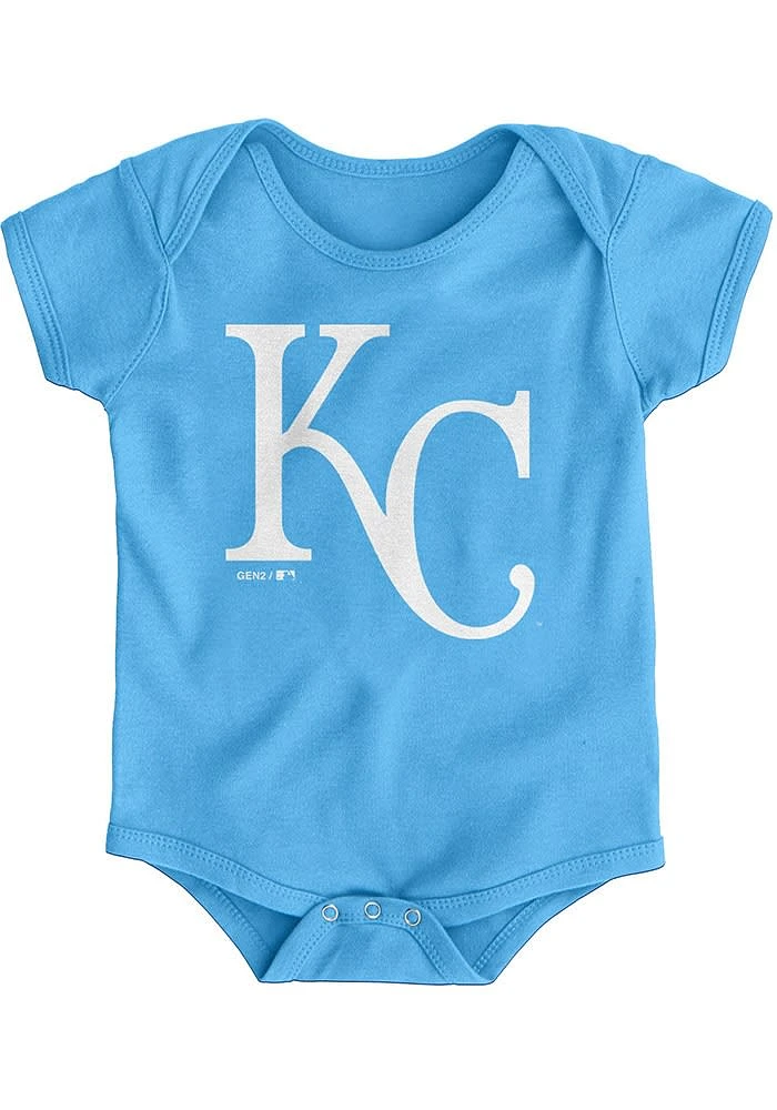 Kansas City Royals Baby Light Blue Official Short Sleeve One Piece