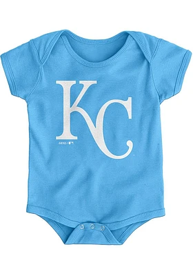 Kansas City Royals Baby Light Blue Official Short Sleeve One Piece