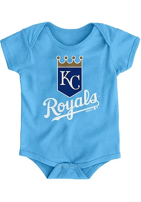 Kansas City Royals Baby Light Blue Primary Short Sleeve One Piece