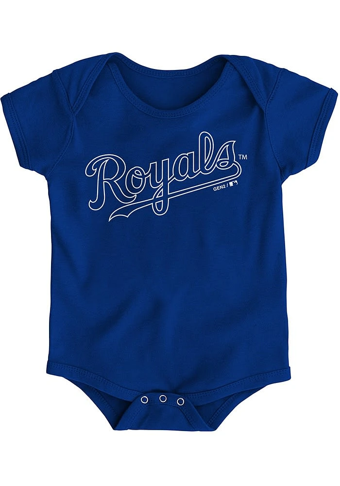 Kansas City Royals Baby Blue Wordmark Short Sleeve One Piece