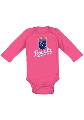 Kansas City Royals Baby Pink Primary LS Tops One Piece