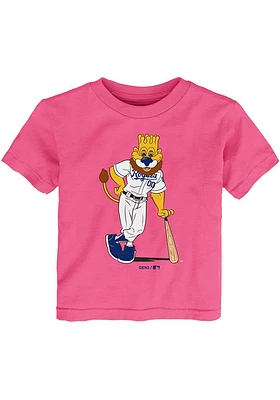 Slugger  Outer Stuff Kansas City Royals Toddler Girls Pink Baby Mascot Short Sleeve T-Shirt