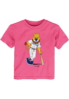 Slugger  Outer Stuff Kansas City Royals Toddler Girls Pink Baby Mascot Short Sleeve T-Shirt