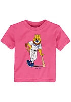 Slugger  Outer Stuff Kansas City Royals Toddler Girls Pink Baby Mascot Short Sleeve T-Shirt