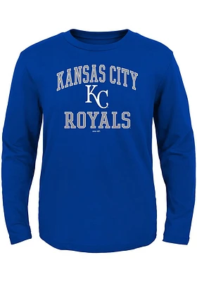 Kansas City Royals Toddler Blue #1 Design Long Sleeve T-Shirt