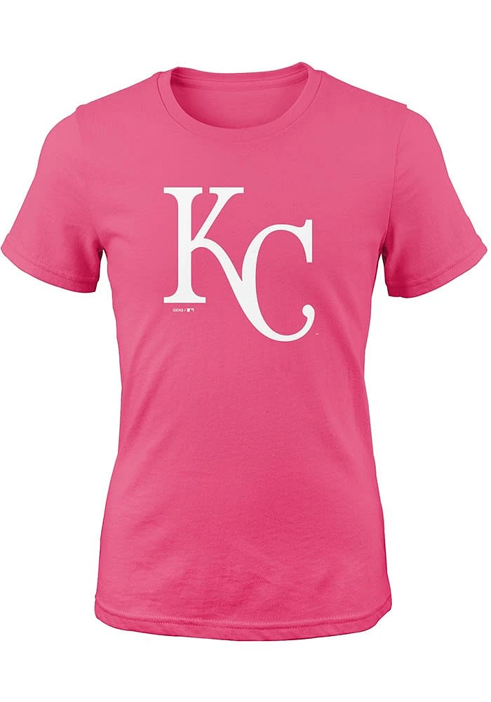 Kansas City Royals Girls Pink Secondary Logo Short Sleeve T-Shirt