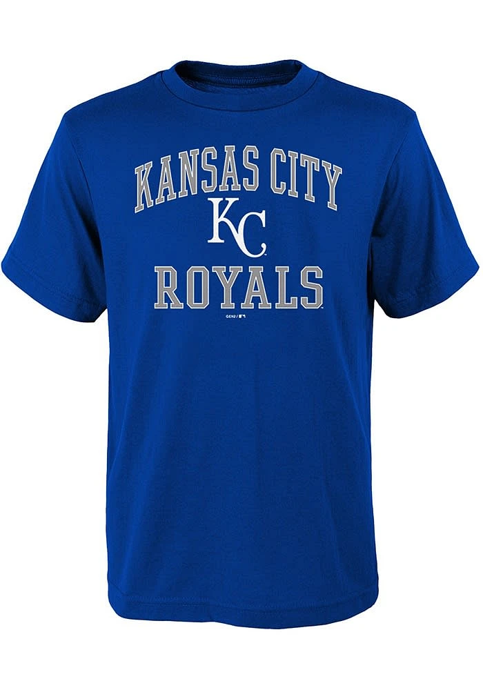 Kansas City Royals Youth Blue #1 Design Short Sleeve T-Shirt