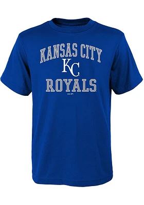 Kansas City Royals Youth Blue #1 Design Short Sleeve T-Shirt