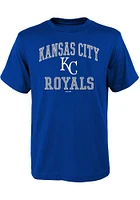 Kansas City Royals Youth Blue #1 Design Short Sleeve T-Shirt