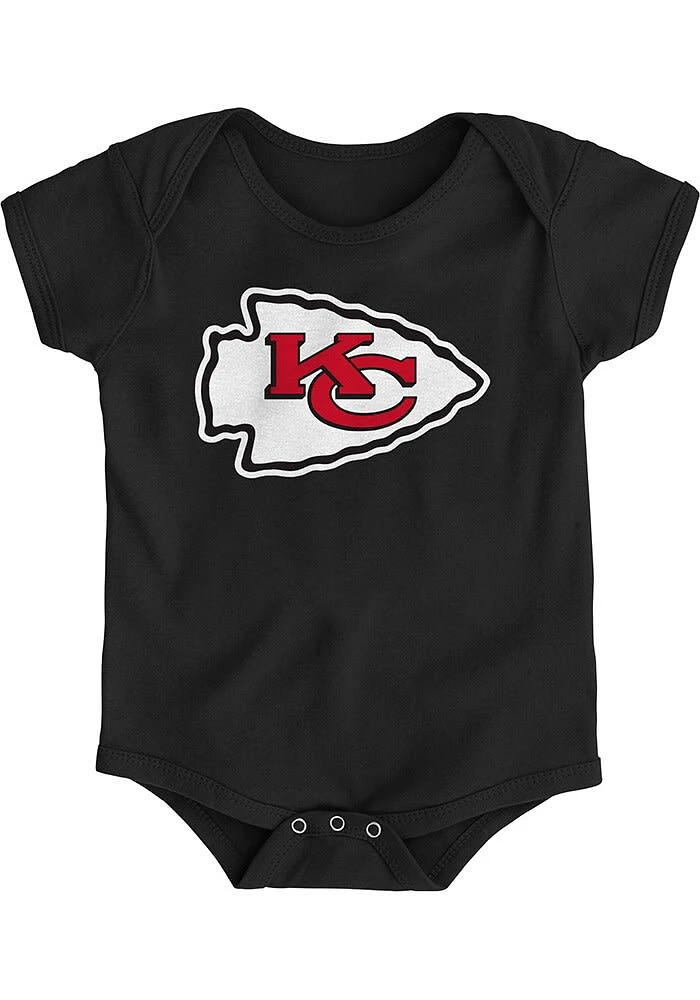 Kansas City Chiefs Baby Black Primary Short Sleeve One Piece
