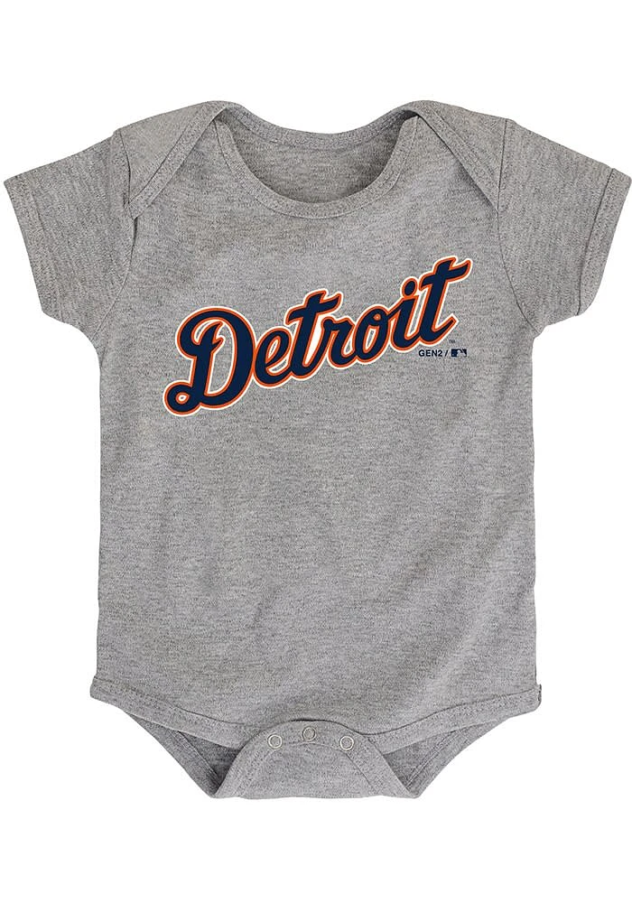 Detroit Tigers Baby Road Wordmark Short Sleeve One Piece