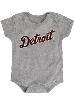 Detroit Tigers Baby Road Wordmark Short Sleeve One Piece
