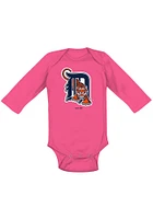Detroit Tigers Baby Pink Secondary LS Tops One Piece