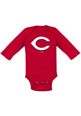 Cincinnati Reds Baby Red Primary Long Sleeve One Piece