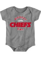 Kansas City Chiefs Baby Grey Biggest Little Fan Short Sleeve One Piece