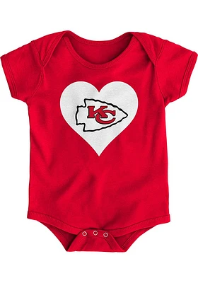 Kansas City Chiefs Baby Red Heart Short Sleeve One Piece
