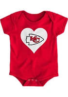 Kansas City Chiefs Baby Red Heart Short Sleeve One Piece