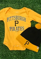 Pittsburgh Pirates Baby Gold #1 Design Long Sleeve One Piece