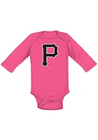 Pittsburgh Pirates Baby Pink Primary LS Tops One Piece