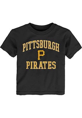 Pittsburgh Pirates Toddler Black #1 Design Short Sleeve T-Shirt
