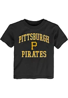 Pittsburgh Pirates Toddler Black #1 Design Short Sleeve T-Shirt