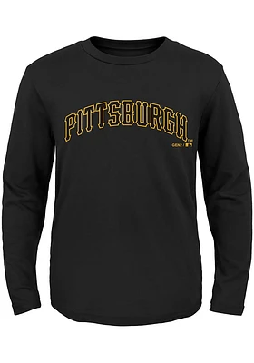 Pittsburgh Pirates Toddler Black Road Wordmark Long Sleeve T-Shirt