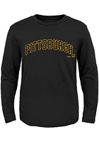 Pittsburgh Pirates Toddler Black Road Wordmark Long Sleeve T-Shirt