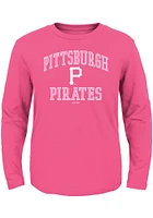Pittsburgh Pirates Toddler Girls Pink #1 Design Long Sleeve T Shirt