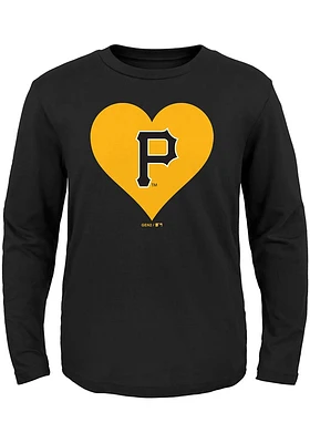 Pittsburgh Pirates Toddler Girls Black Wordmark Long Sleeve T Shirt