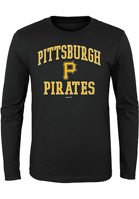 Pittsburgh Pirates Youth Black #1 Design Long Sleeve T-Shirt