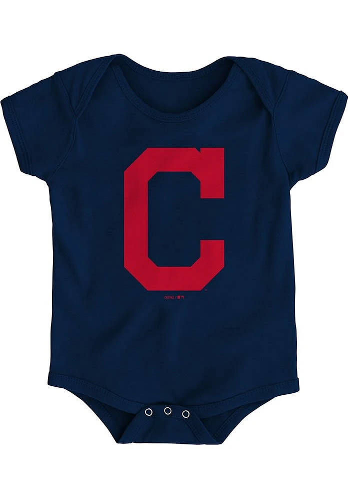 Cleveland Guardians Baby Navy Blue Primary Short Sleeve One Piece