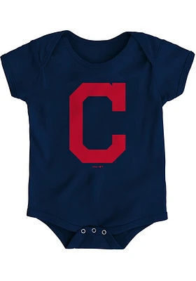 Cleveland Guardians Baby Navy Blue Primary Short Sleeve One Piece