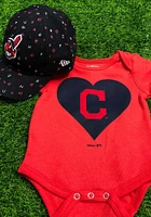 Cleveland Guardians Baby Red Heart Short Sleeve One Piece