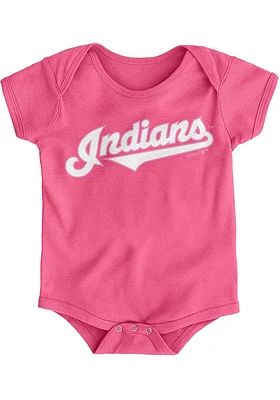 Cleveland Guardians Baby Pink Road Wordmark Short Sleeve One Piece