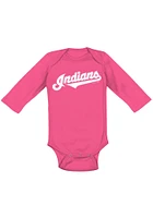 Cleveland Guardians Baby Pink Road Wordmark LS Tops One Piece