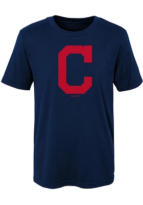 Cleveland Guardians Boys Navy Blue Primary Short Sleeve T-Shirt