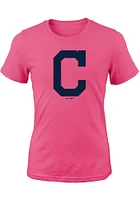 Cleveland Guardians Girls Pink Primary Short Sleeve Tee