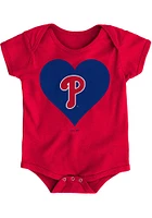 Philadelphia Phillies Baby Red Heart Short Sleeve One Piece