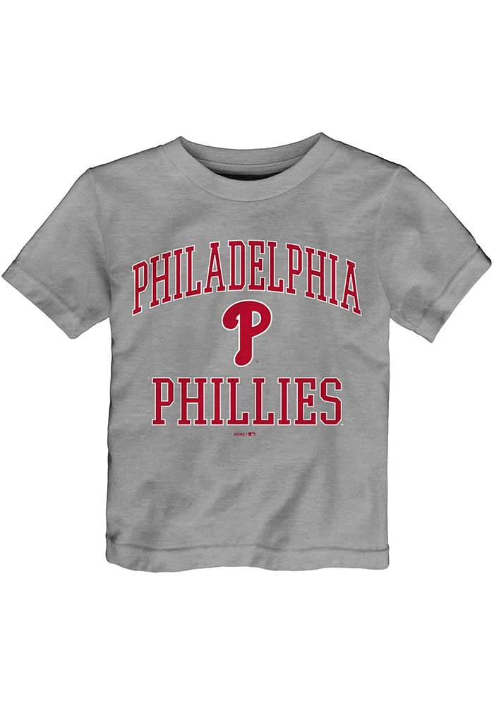Philadelphia Phillies Toddler Grey #1 Design Short Sleeve T-Shirt