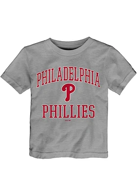 Philadelphia Phillies Toddler Grey #1 Design Short Sleeve T-Shirt