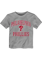 Philadelphia Phillies Toddler Grey #1 Design Short Sleeve T-Shirt