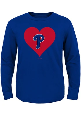 Philadelphia Phillies Toddler Girls Blue Wordmark Long Sleeve T Shirt