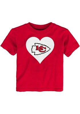 Kansas City Chiefs Toddler Girls Red Heart Short Sleeve T-Shirt